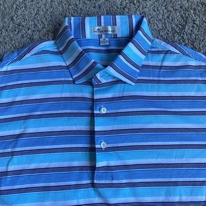 Peter Millar Golf Polo Shirt North Oaks Club No Flaws Medium Minnesota Stripes